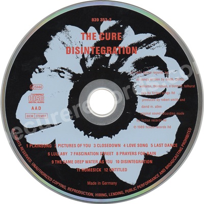 The Cure · Disintegration CD LP Germany Polydor