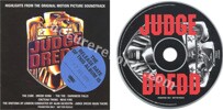 Judge Dredd sampler (issued 1995). Cardsleeve. 4 track sampler with track "Dredd song". Front sticker on front states release date "17 JUL 1995".