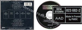 Concert (issued 1990). Black disc. CD is made in France by PMDC. - Thanks to Wishcure.