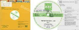 V.A. - Top of the Pops - 1014 (issued 1984). April 11th 1984. Includes "The caterpillar". BBC Transcription Services with original green label with cue sheet. - Thanks to Cure1980.