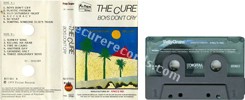 Boys don't cry (issued 1989). Paper sticker on inner sleeve. Clear blue & grey PolyGram & Kings's Ind. tape with white print. - Thanks to Rod x.