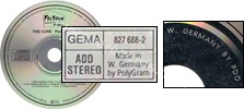 Pornography (issued 1986). Second issue. Silver ring. "Made in West Germany by PolyGram" on disc. Catalogue number printed on the rear side of backsleeve. Matrix says "Made in W. Germany by PDO". - Thanks to max1334.