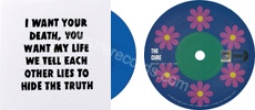 Warsong: Troxy live 2024 / (no side) (issued 2025). One-sided. Blue vinyl. Number 498. Artist: Stuart Semple. Medium: Paint. - Thanks to War Child.